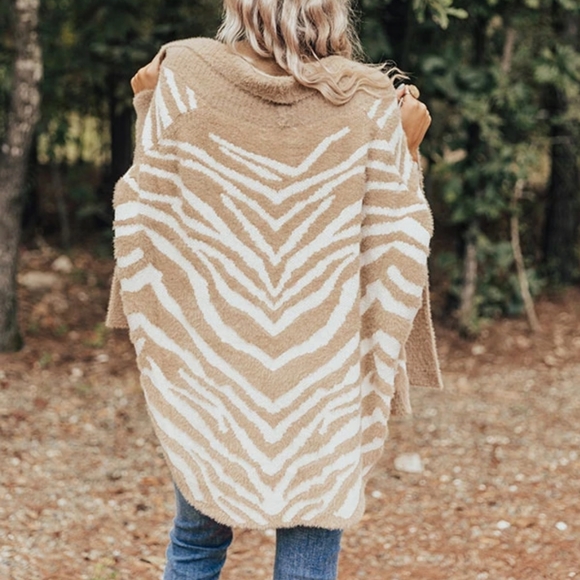 Drop Shoulder Zebra Print Sweater - Picture 3 of 6